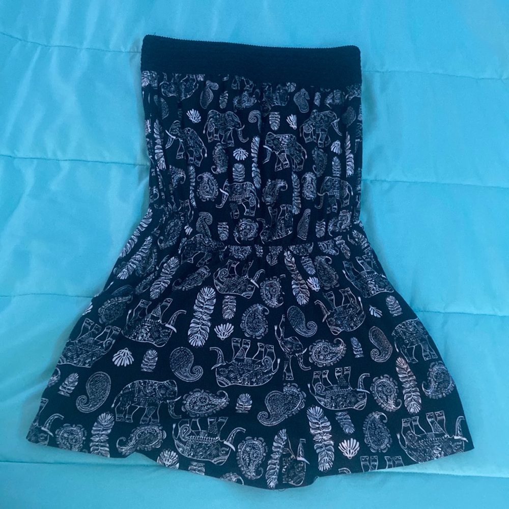 elephant strapless romper